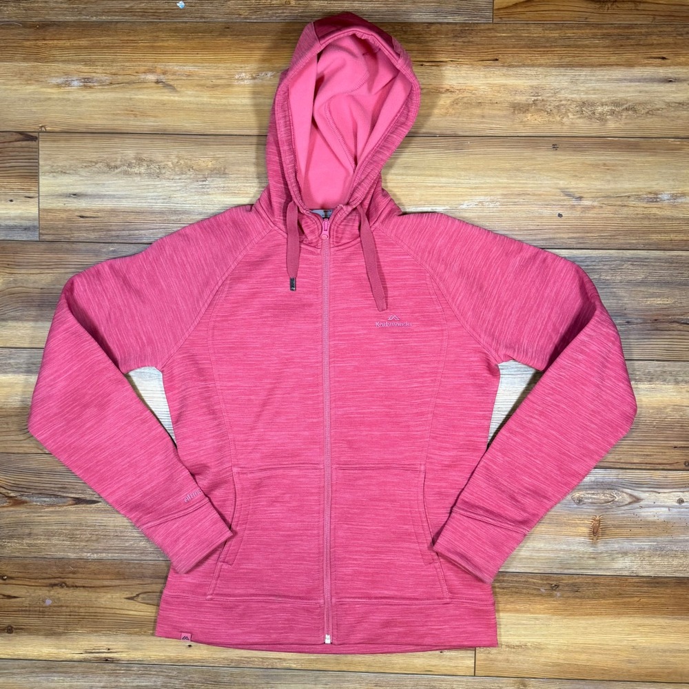 Kathmandu Women Pink Space Dye Full Zip Fleece Hoodie Jacket Size 10 Outdoor